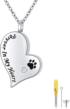 Cremation Urn Necklace for Ashes 925 Sterling Silver Dad Forever in My Heart Keepsake Memorial Pendant Waterproof Urn Jewelry for Women Men
