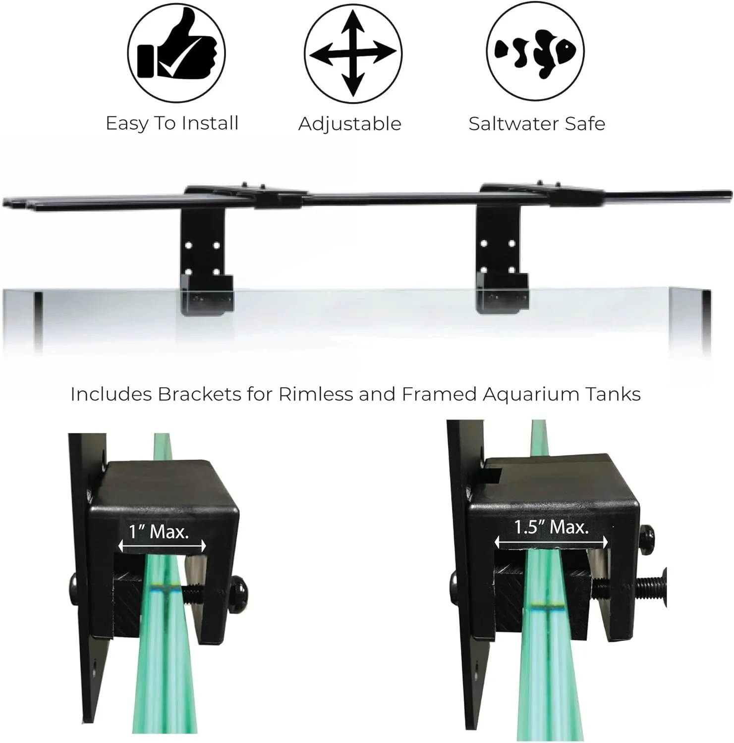 CURRENT USA Dual Adjustable Aquarium Light Arm Mount Kit