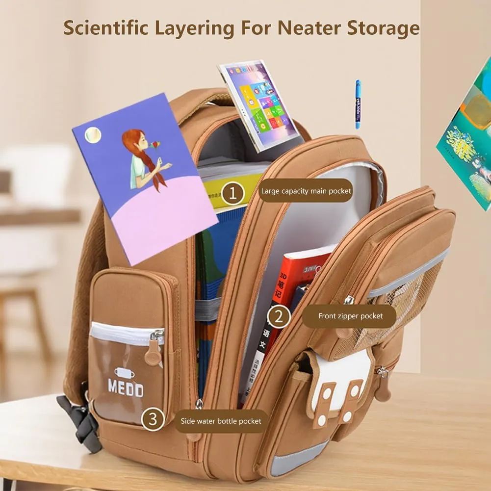 Cute Capybara Backpack with Chic Case, Cartoon Large Capacity Backpack, Durable Casual Bag, Suitable for Junior High Students (Brown-A, Small)