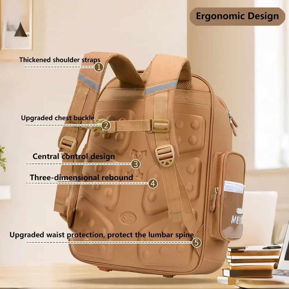 Cute Capybara Backpack with Chic Case, Cartoon Large Capacity Backpack, Durable Casual Bag, Suitable for Junior High Students (Brown-A, Small)