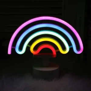 Cute Rainbow Neon Light Led Sign Rainbow Shape Tent Signs Wall Decor For Christm