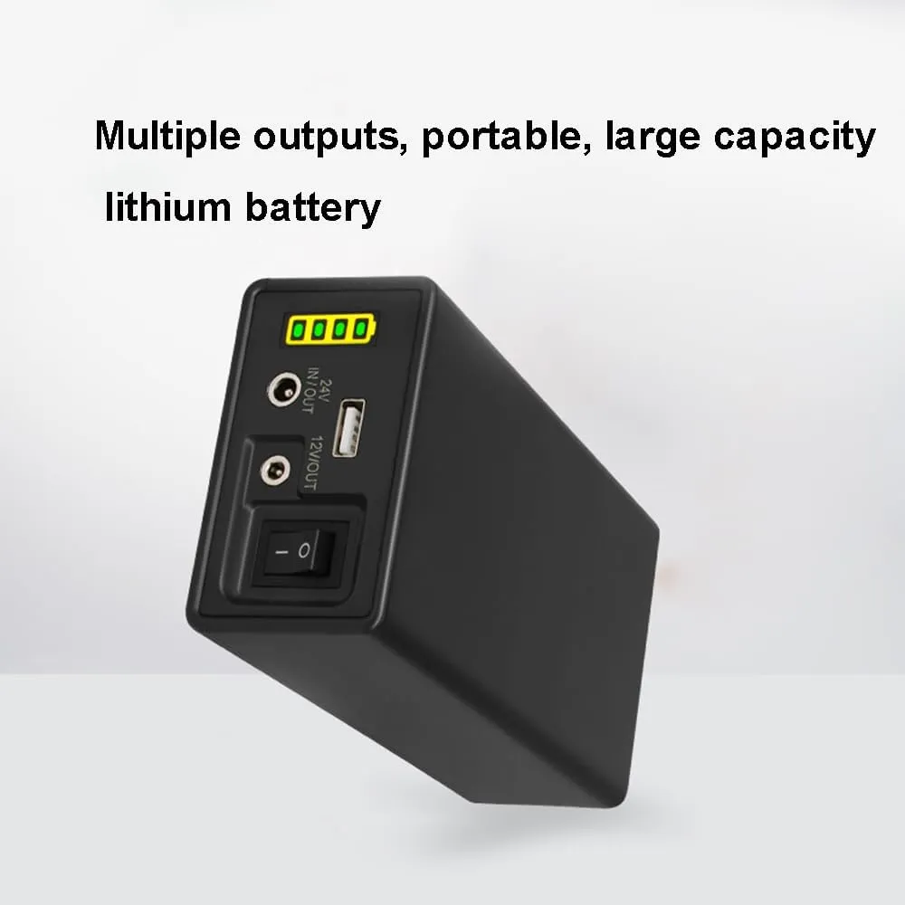 DC Lithium Rechargeable Battery 24V 28000mAh 30800mAh 35000mAh 44800mAh Large Capacity 12V Small Size 5V Backup Power Led Light Universal Battery with Power Display and USB