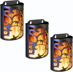 Decorative Lanterns with Timer, Candle Light Flameless Candles Indoor/Outdoor Wall Sconces,Flickering Flames Wall Light for Hallway, Bathroom,Use 3AA Battery(NOT Included),3 Pack………