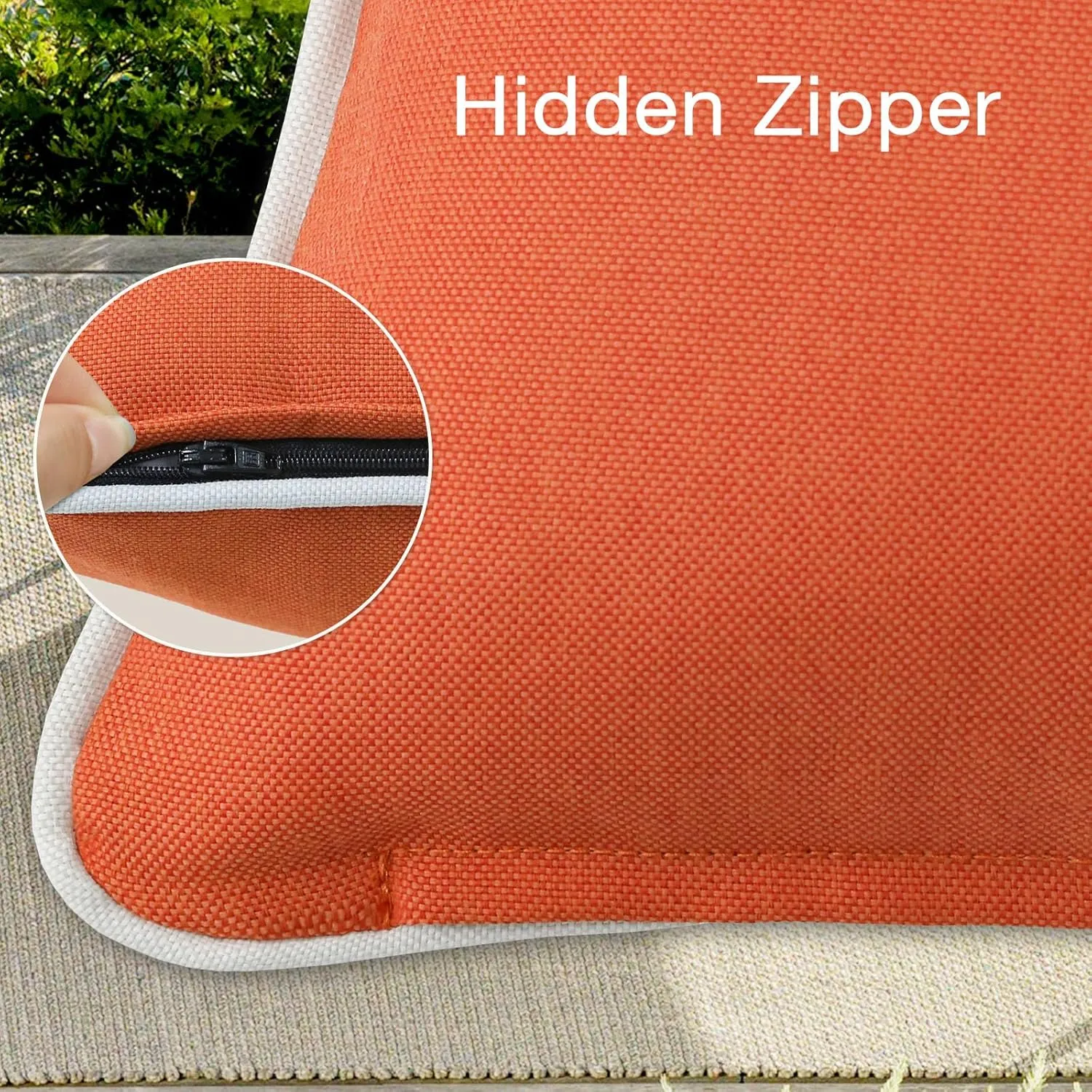 Decorative Outdoor Waterproof Throw Pillows with Inserts, Set of 4, 20" x12" Pillows for Patio, Backyard, Bed, Couch, and Patio Furniture, Coral Orange