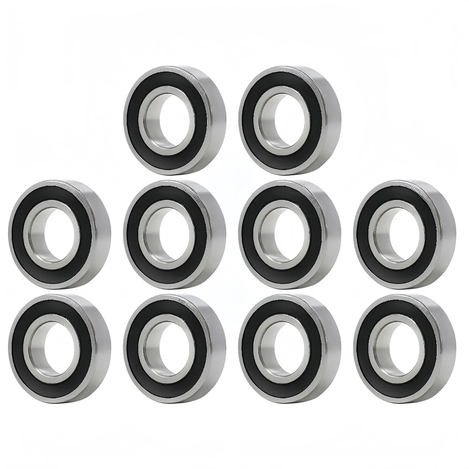 DEEG 10 Pcs 6207-2RS Double Rubber Seal Bearings 35x72x17mm Deep Groove Ball Bearings for Hay Mower,Maytag Neptune 4400 Series Washer…