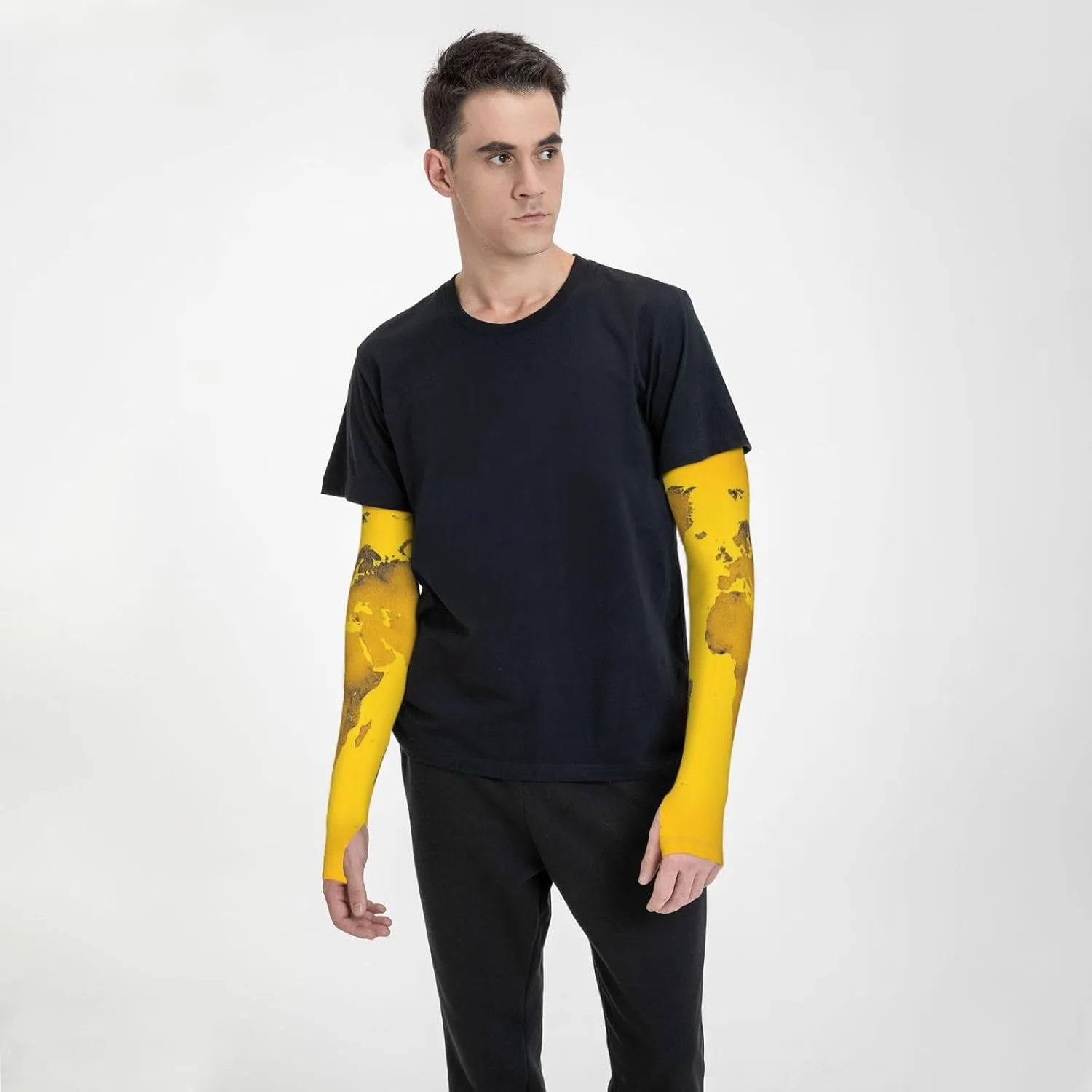 Deer wearing flowers Arm Sleeves for Men Women Cooling Sleeves Compression Arm Sleeve UV Blocking Protection Sleeve