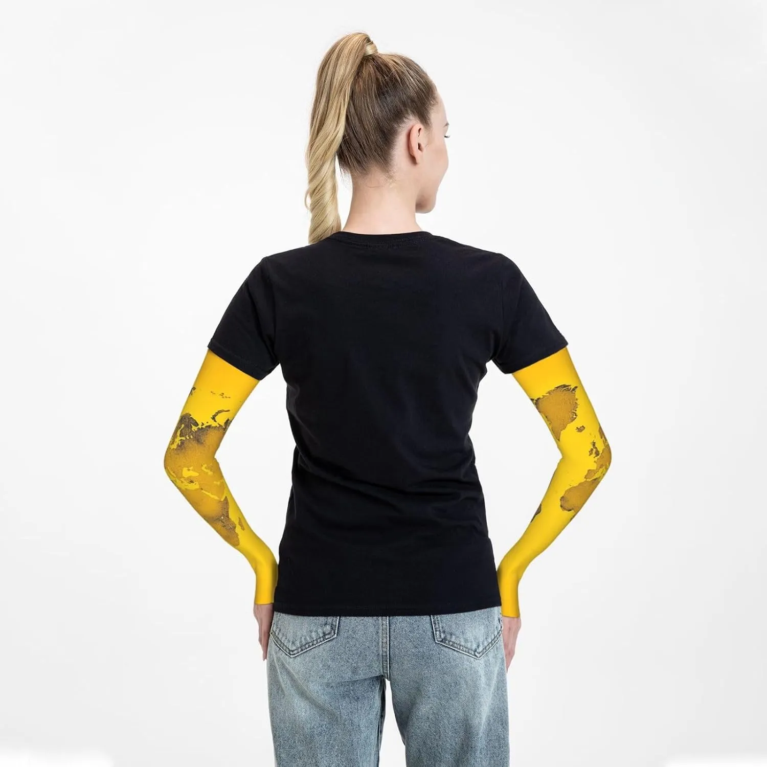 Deer wearing flowers Arm Sleeves for Men Women Cooling Sleeves Compression Arm Sleeve UV Blocking Protection Sleeve
