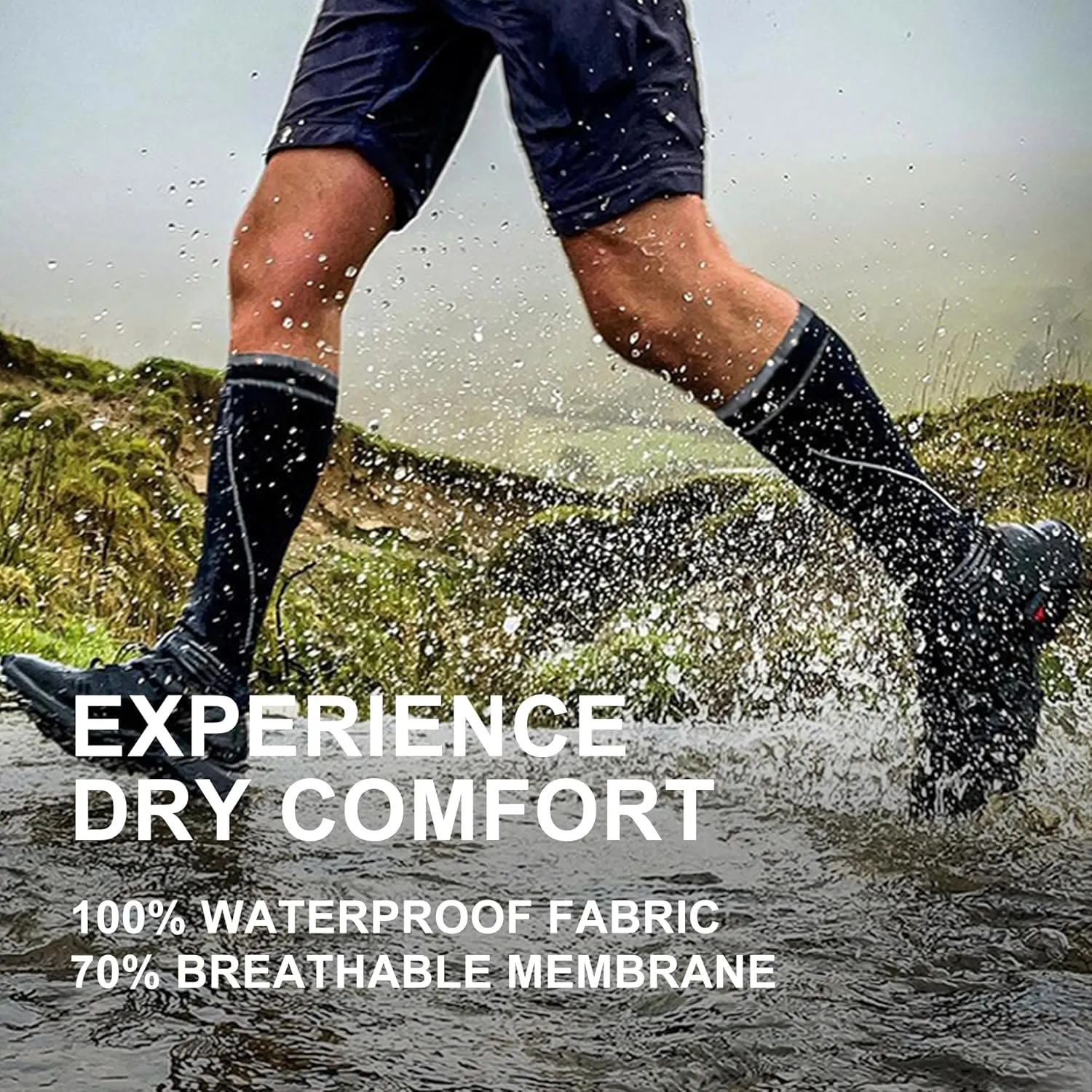 DexShell Waterproof Wading Socks Knee High For Men & Women Hiking Trail Running Outdoor Recreational Activities