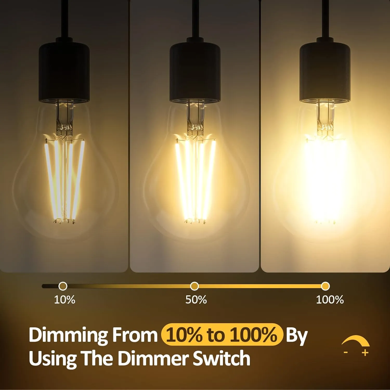 Dimmable A19 Clear LED Light Bulbs 60W Equivalent, 6W, 2700K Soft Warm Light for Table Lamp Floor Lamp Bathroom Vanity Outdoor Wall Light Fixture, CRI85 , 750LM, E26 Base, 6Packs