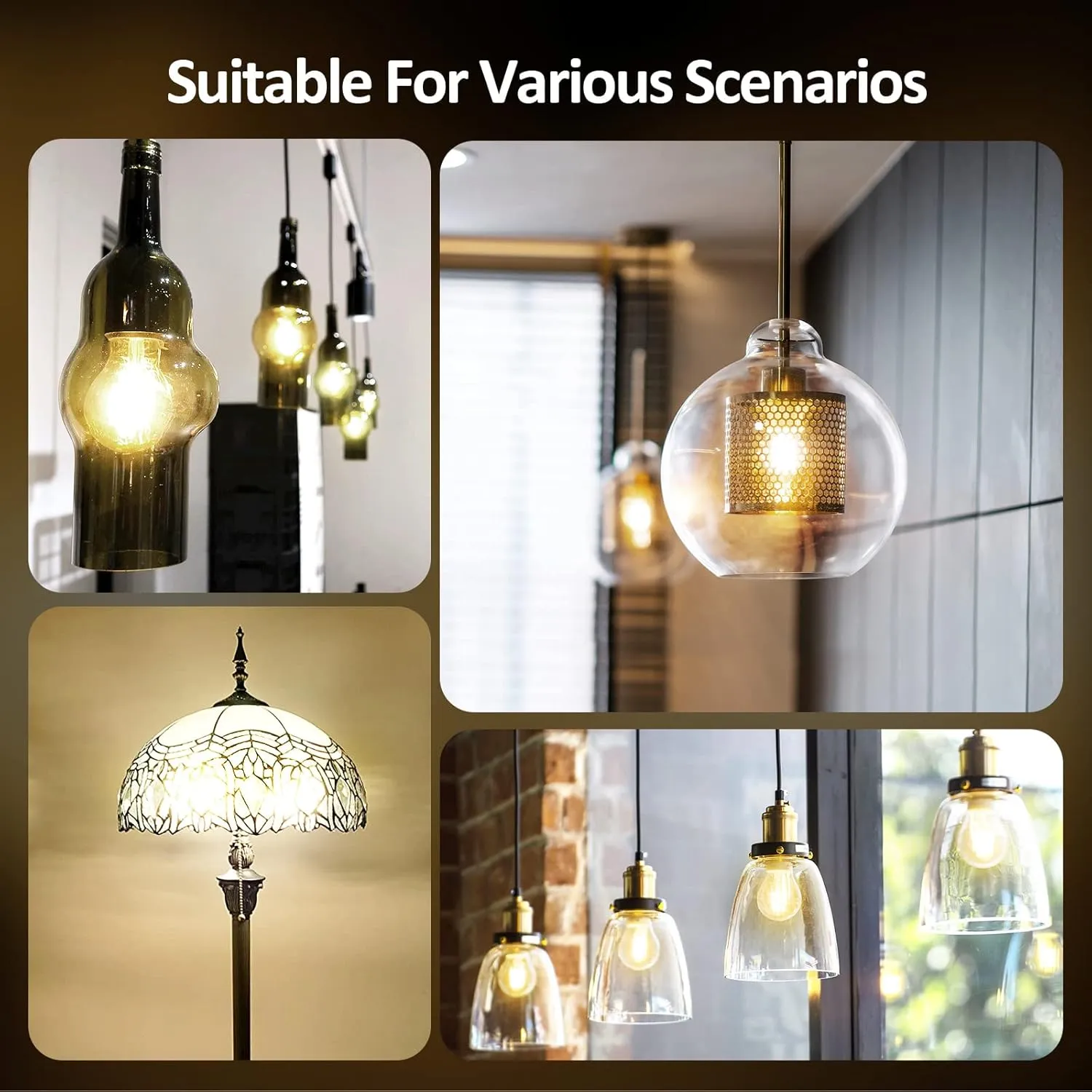 Dimmable A19 Clear LED Light Bulbs 60W Equivalent, 6W, 2700K Soft Warm Light for Table Lamp Floor Lamp Bathroom Vanity Outdoor Wall Light Fixture, CRI85 , 750LM, E26 Base, 6Packs