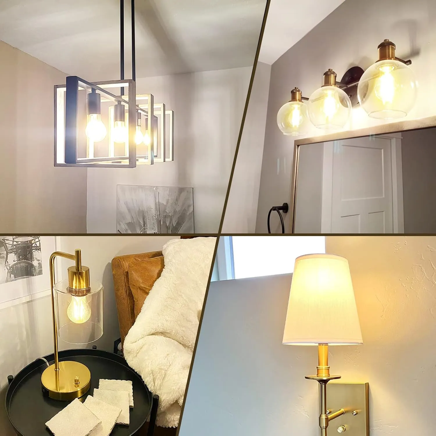 Dimmable A19 Clear LED Light Bulbs 60W Equivalent, 6W, 2700K Soft Warm Light for Table Lamp Floor Lamp Bathroom Vanity Outdoor Wall Light Fixture, CRI85 , 750LM, E26 Base, 6Packs