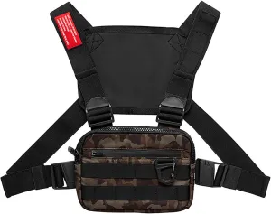 DIOTSR Running Chest Pack, Lightweight Chest Bag for Workout, Running Tactical Backpack with Extra Phone Holder