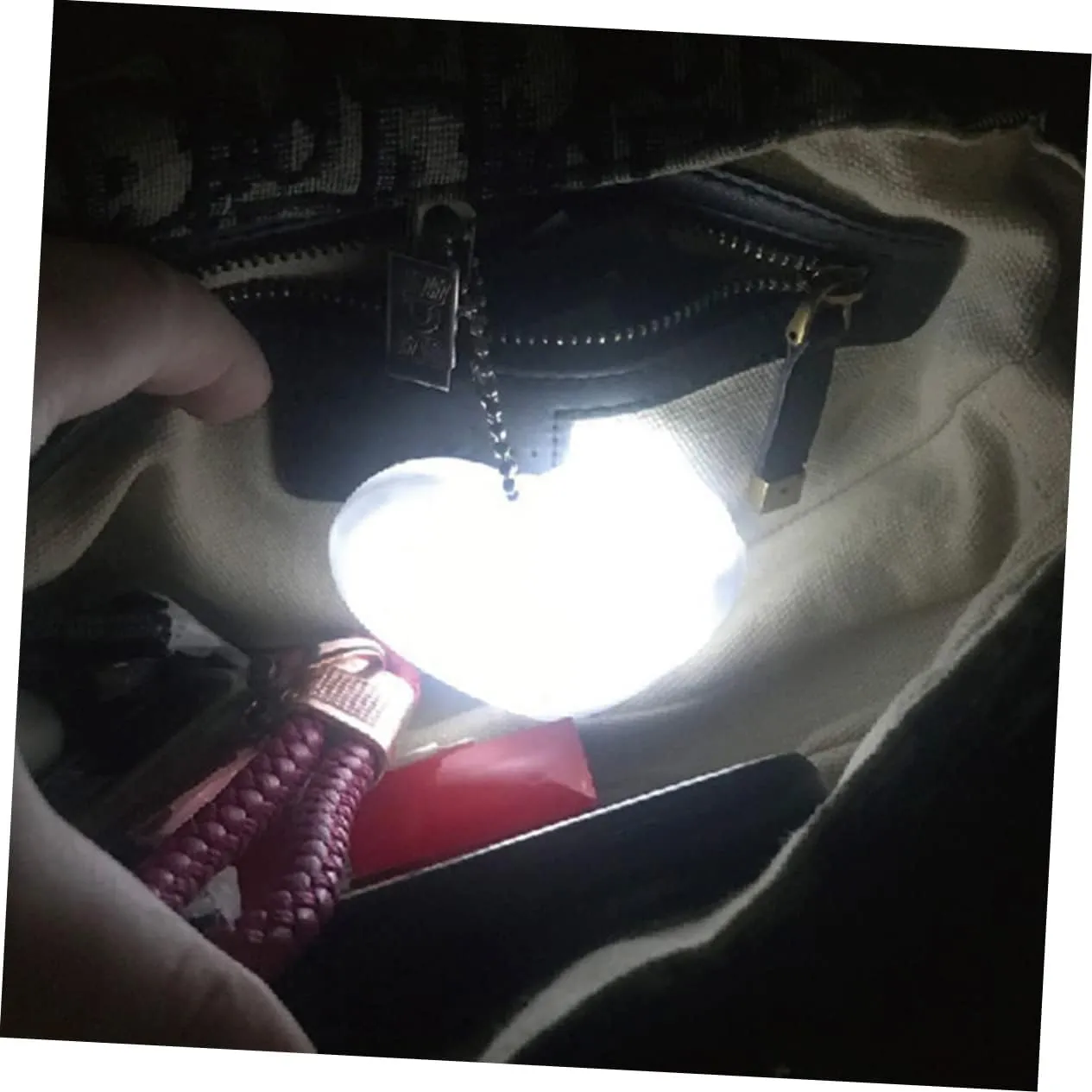DOITOOL 8 Pcs Heart Night Light Purse for Girls All Heart Table Light Purse Lamps Handbag Heart-Shaped 3D