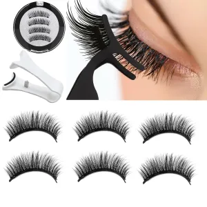 Dolce Love Magnetic Lashes,Dolcelove Magnetic Eyelashes,Reusable Magnetic Eyelashes No Glue Or Liner Needed (3Pairs Natural)