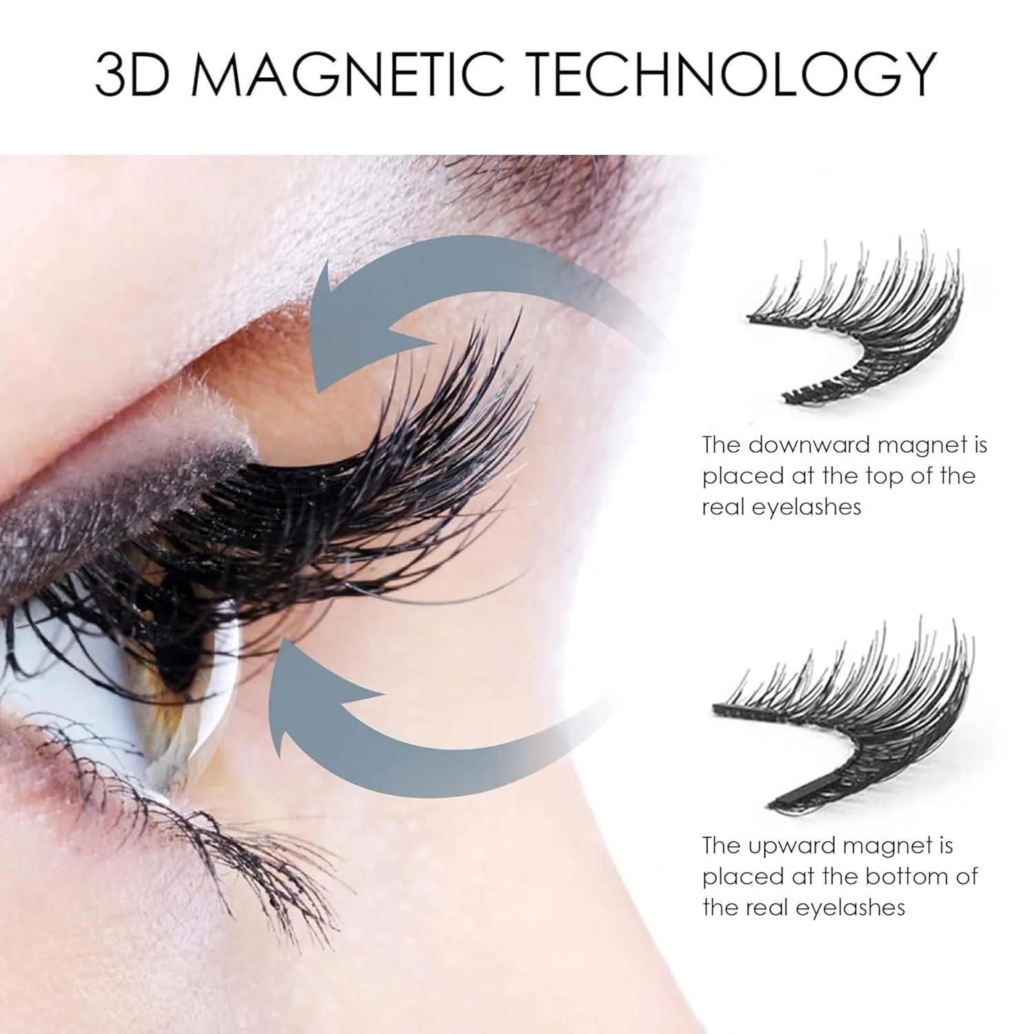 Dolce Love Magnetic Lashes,Dolcelove Magnetic Eyelashes,Reusable Magnetic Eyelashes No Glue Or Liner Needed (3Pairs Natural)