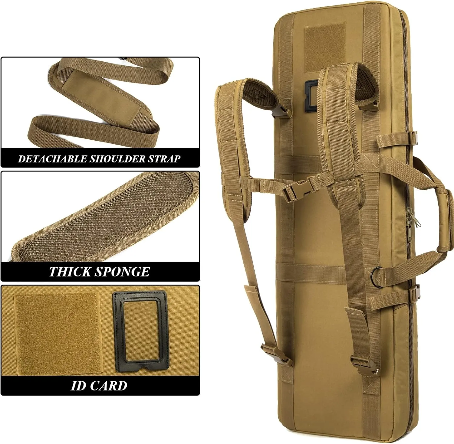 Double Long Rifle Case Pistol Gun Bag with Bullet Shoulder Strap Carrying Handgun R ifle Case for Hunting Shooting