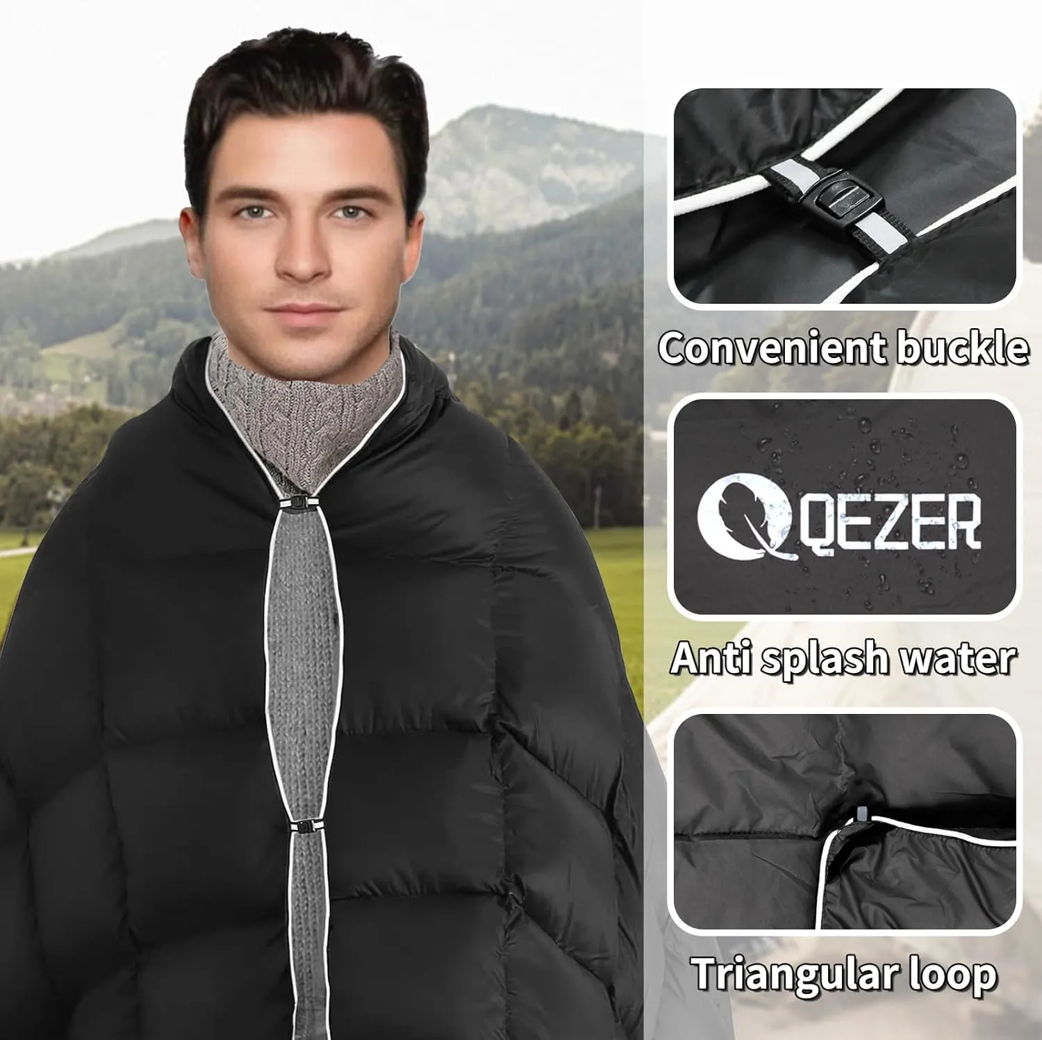 Down Camping Blanket Packable,600 Fill Power，Multi-Purpose Warm Camping Quilt for Outdoor Camping, Backpacking, and Hiking, 73x53 inches.