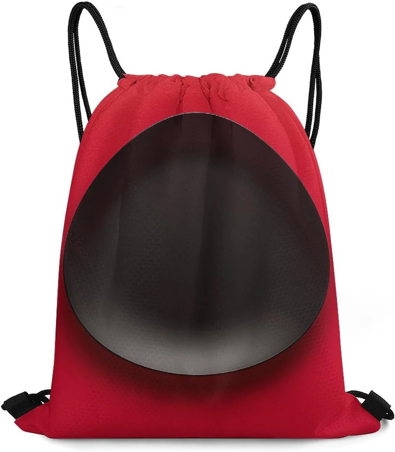 Drawstring Backpack Bag, Red Black Plate Printed Large Capacity Foldable Drawstring Bag Sports Travel Drawstring Backpack for Shopping,Sports, Gym, Travel, Swimming