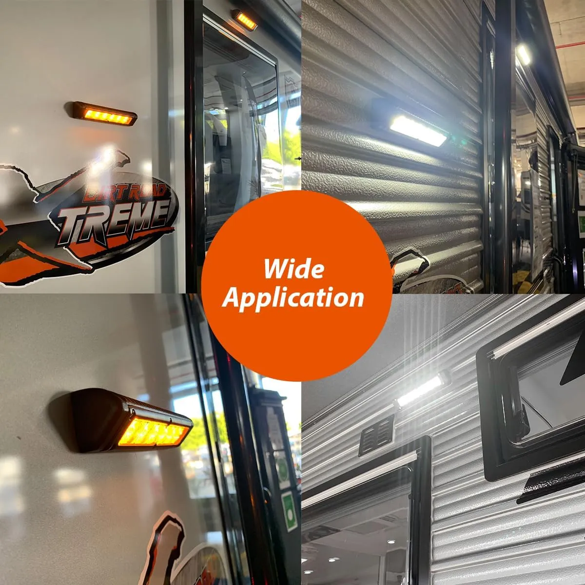 Dream lighting LED RV Porch Light Exterior Utility 12V Awning Fixture 720 Lumens for RV Trailer Cool White & Amber Lighting 7.8inch