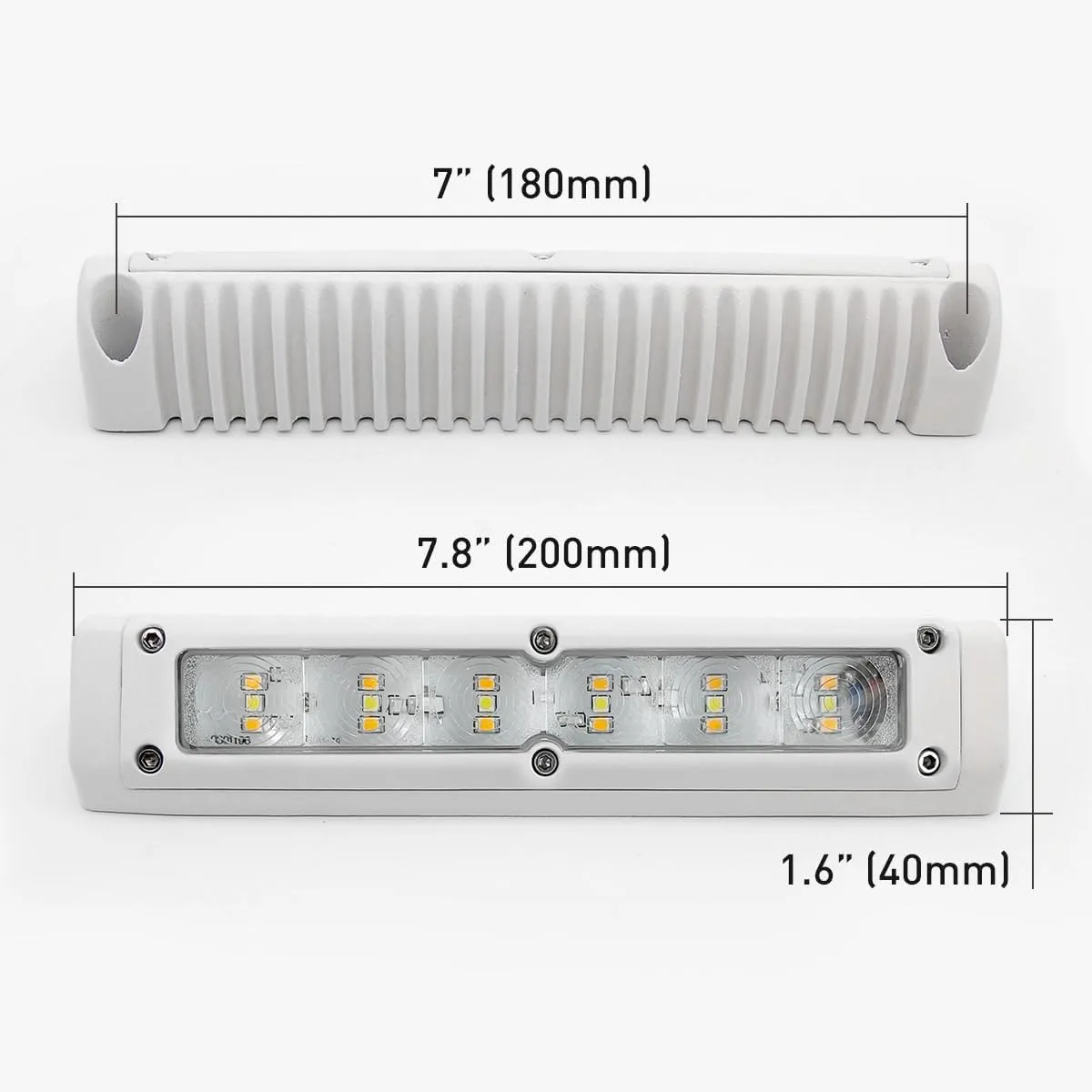 Dream lighting LED RV Porch Light Exterior Utility 12V Awning Fixture 720 Lumens for RV Trailer Cool White & Amber Lighting 7.8inch