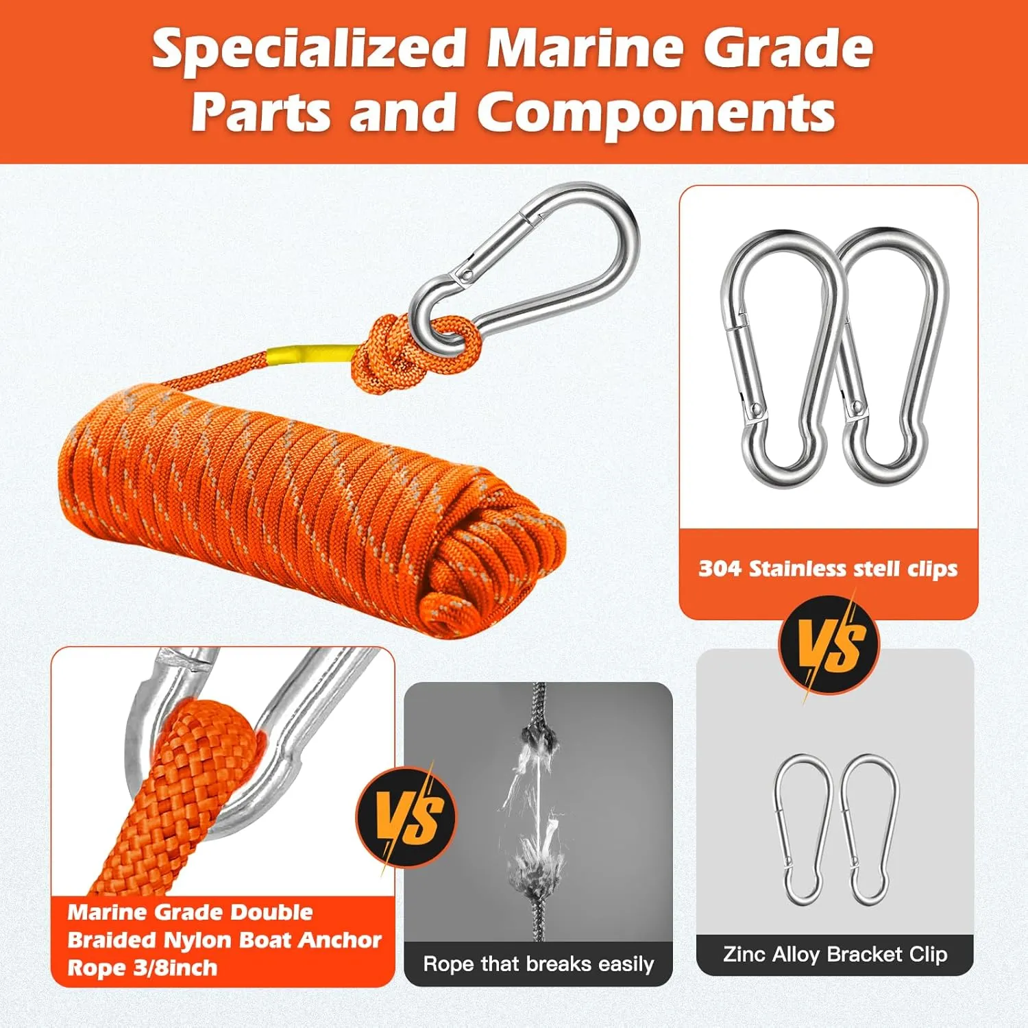 Drift Sock with Harness and Buoy Drift Anchor Kit for Fishing Boat/Kayak/Pontoon