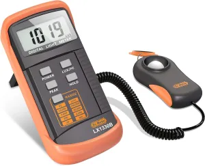 Dr.meter LX1330B Digital Illuminance Light Meter, 0-200,000 Measurement Range Lux Meter, Lighting Intensity Brightness Measurement for Indoor Outdoor, Light Meters for Plants