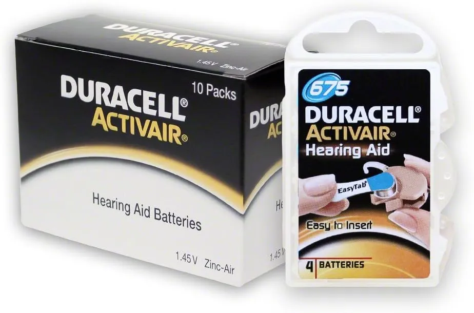 Duracell Activair Easy Tab Size 675 (40 Batteries)