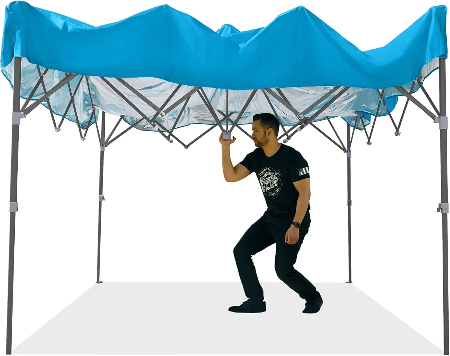 E-Z UP Patriot ONE-UP Technology Vented Shelter, 10' x 10', Splash
