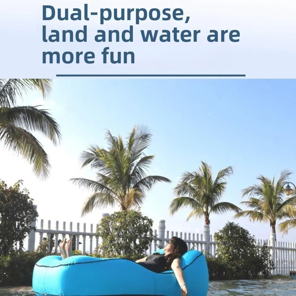 Eaacaa Inflatable Sofa - Cool Inflatable Chair, Easy to Set up, Portable, Waterproof, air Leakage-Proof Design-Ideal Sofa for Backyard Beach Trips Camping picnics and Music Festivals (Desert Sand)