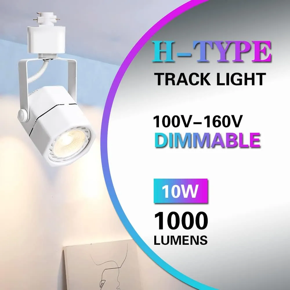 EAGLOD 10W LED Track Light Heads Compatible with Single Circuit H Type Track Lighting Rail Dimmable Ceiling Track Spotlight for Accent Task Wall Kitchen,Retail, Grocery, 36° 6 Pack(3000K Warm White)