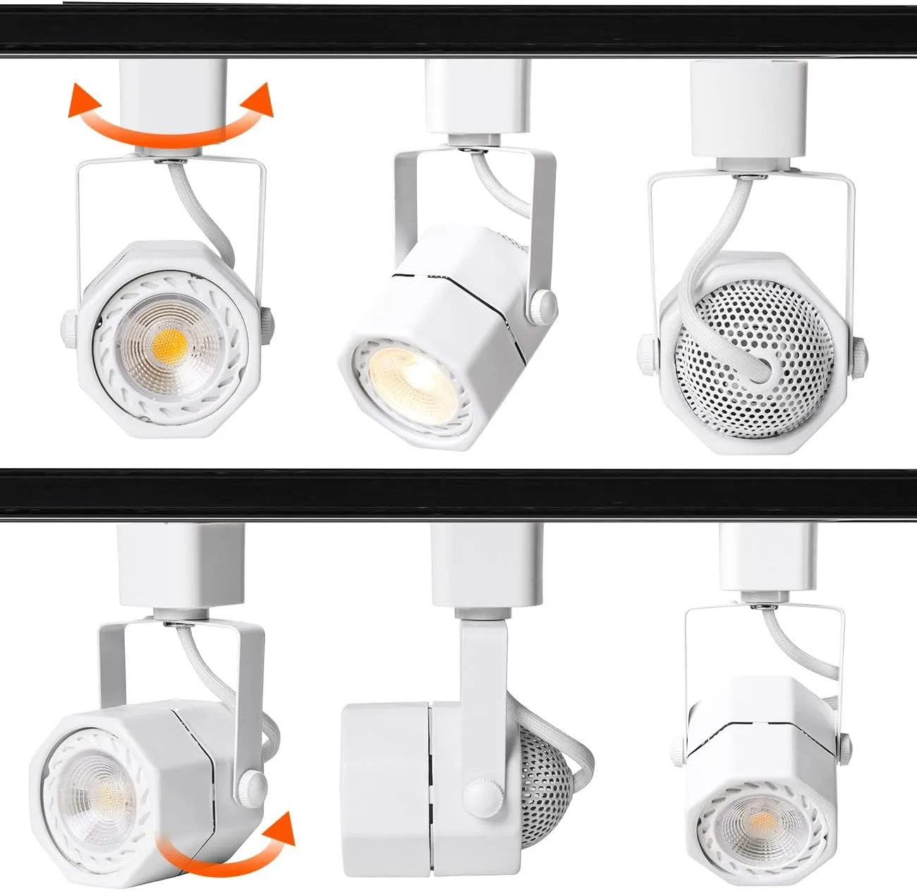 EAGLOD 10W LED Track Light Heads Compatible with Single Circuit H Type Track Lighting Rail Dimmable Ceiling Track Spotlight for Accent Task Wall Kitchen,Retail, Grocery, 36° 6 Pack(3000K Warm White)