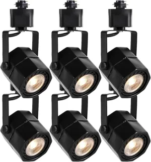 EAGLOD 10W LED Track Lights Heads H Type Track Lighting Heads Dimmable Ceiling Spotlight for Accent Task Wall Art Lighting 24° 6 Pack(4000K Daylight) (Black 8W)