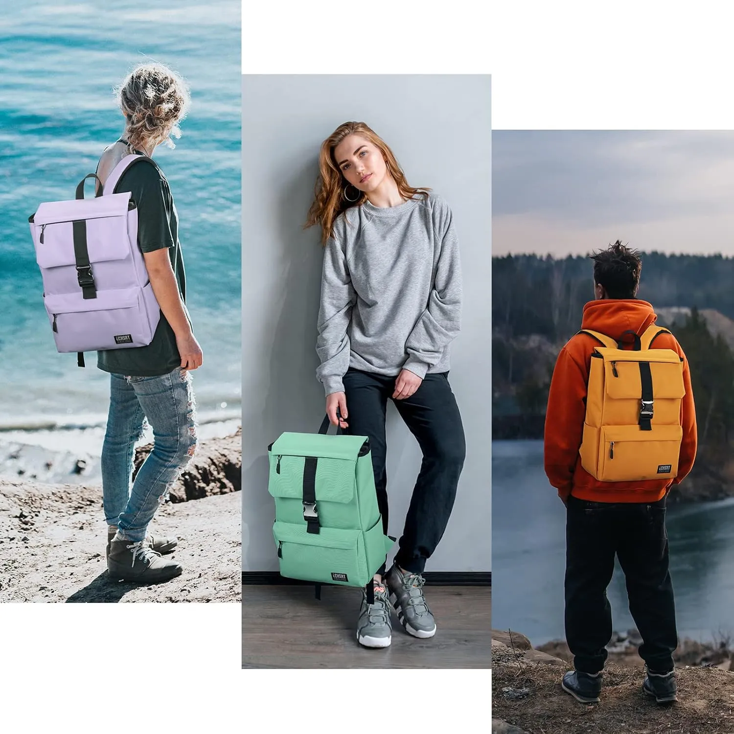 ECHSRT Purple Laptop Backpack Water Resistant Casual Daypack Bag Fits 15.6 Inch Computer & Tablet Backpack, Bookbag for Women Men