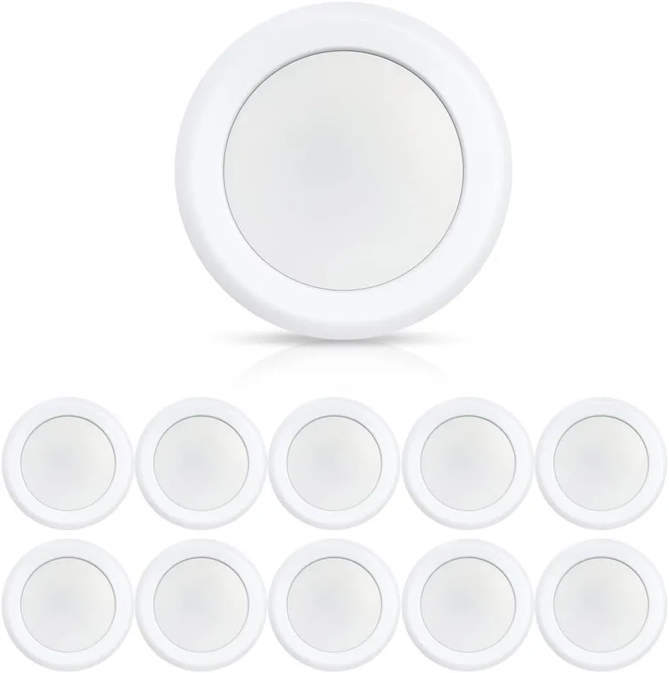 ECOELER 10 Pack 6 Inch LED Dimmable Flush Mount Ceiling Light, 16.5W Surface Mount Disc Light, 1000 Lumens, 3000K Warm White, Low Profile Driverless Design, ETL Listed, White