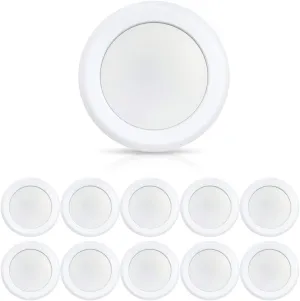 ECOELER 10 Pack 6 Inch LED Dimmable Flush Mount Ceiling Light, 16.5W Surface Mount Disc Light, 1000 Lumens, 3000K Warm White, Low Profile Driverless Design, ETL Listed, White