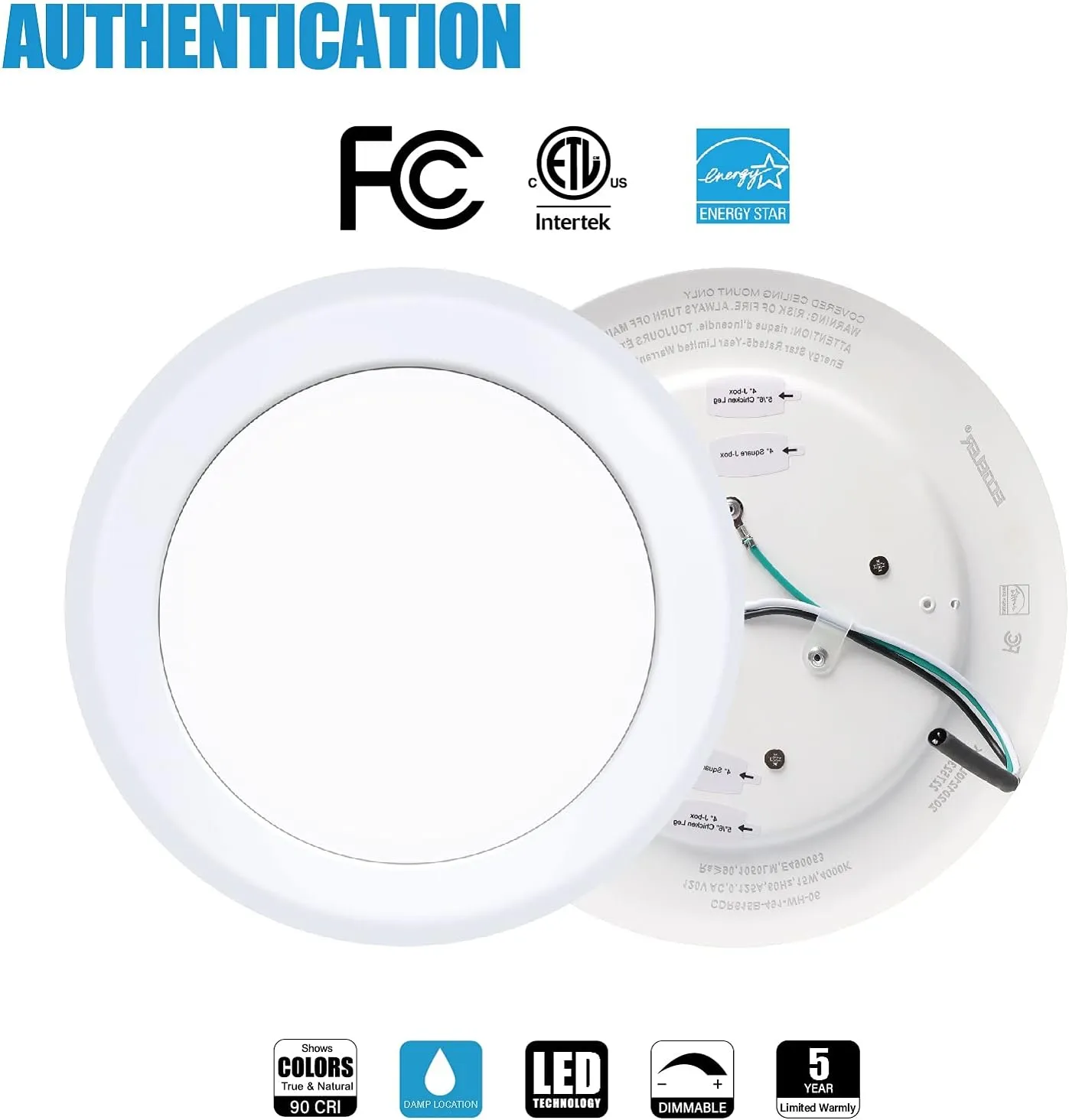 ECOELER 10 Pack 6 Inch LED Dimmable Flush Mount Ceiling Light, 16.5W Surface Mount Disc Light, 1000 Lumens, 3000K Warm White, Low Profile Driverless Design, ETL Listed, White