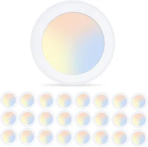 ECOELER 24 Pack 6inch 3CCT LED Disc Light, 16.5W 1100LM, 3000K/4000K/5000K Selectable Dimmablel Flush Mount Ceiling Light, Installs with J-Box or Recessed Can, ETL & FCC Listed