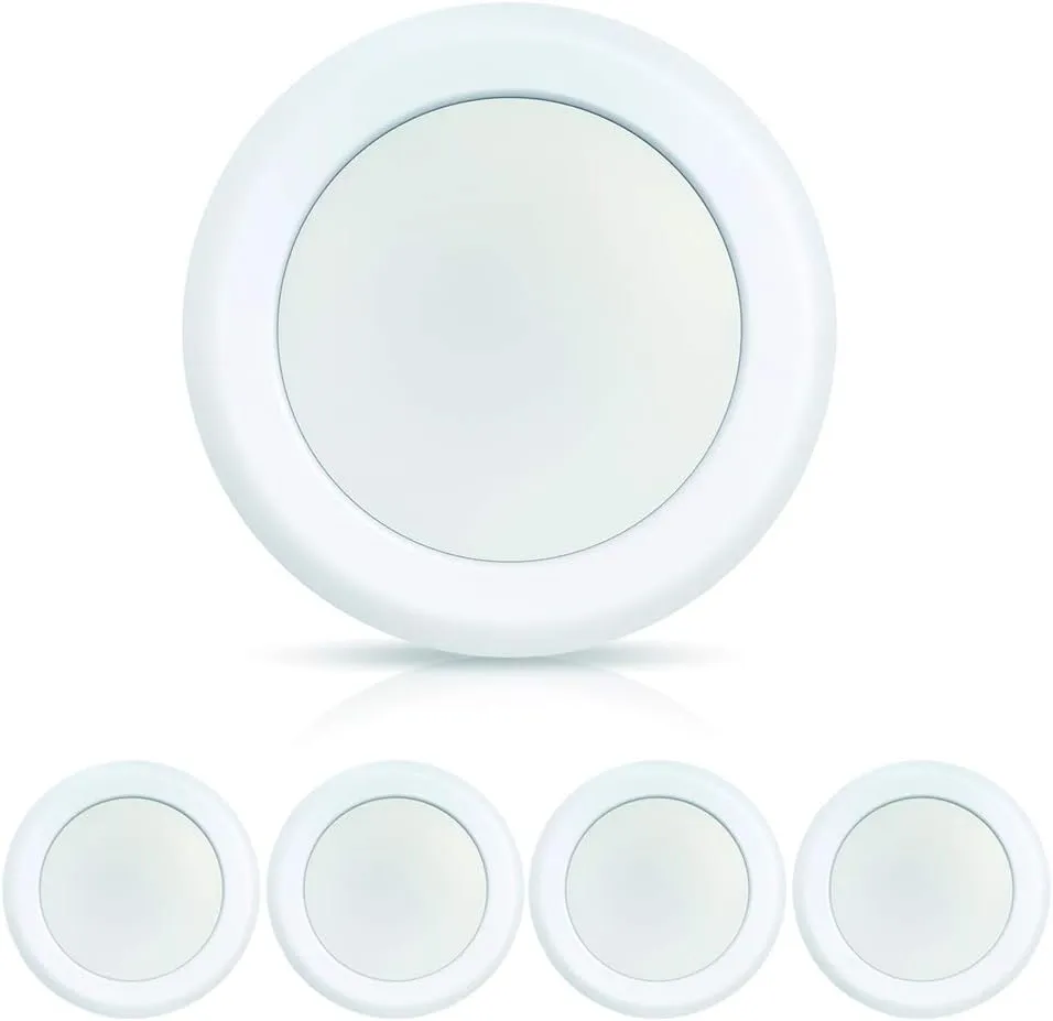 ECOELER 6 Inch LED Low Profile Surface Mount Disk Light, Aluminum Trim Light Fixture, 16.5W, 5000K Daylight, 1000Lm, Suitable for 3.5" & 4" J-Box or 5/6" Recessed Can, ETL & FCC Listed