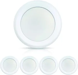 ECOELER 6 Inch LED Low Profile Surface Mount Disk Light, Aluminum Trim Light Fixture, 16.5W, 5000K Daylight, 1000Lm, Suitable for 3.5" & 4" J-Box or 5/6" Recessed Can, ETL & FCC Listed