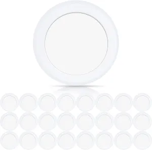 ECOELER 6 Inch Low Profile Flush Mount LED Disk Light, 16.5W, 1000 Lumens, 4000K Cool White, Dimmable Recessed Lighting Fixture Installs into J-Box or Recessed Can, ETL Listed, 24 Pack