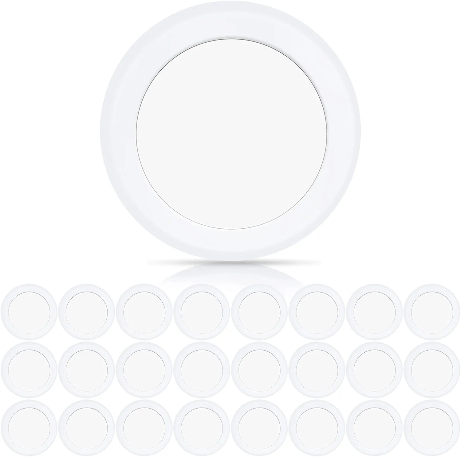 ECOELER 6 Inch Low Profile Flush Mount LED Disk Light, 16.5W, 1000 Lumens, 4000K Cool White, Dimmable Recessed Lighting Fixture Installs into J-Box or Recessed Can, ETL Listed, 24 Pack