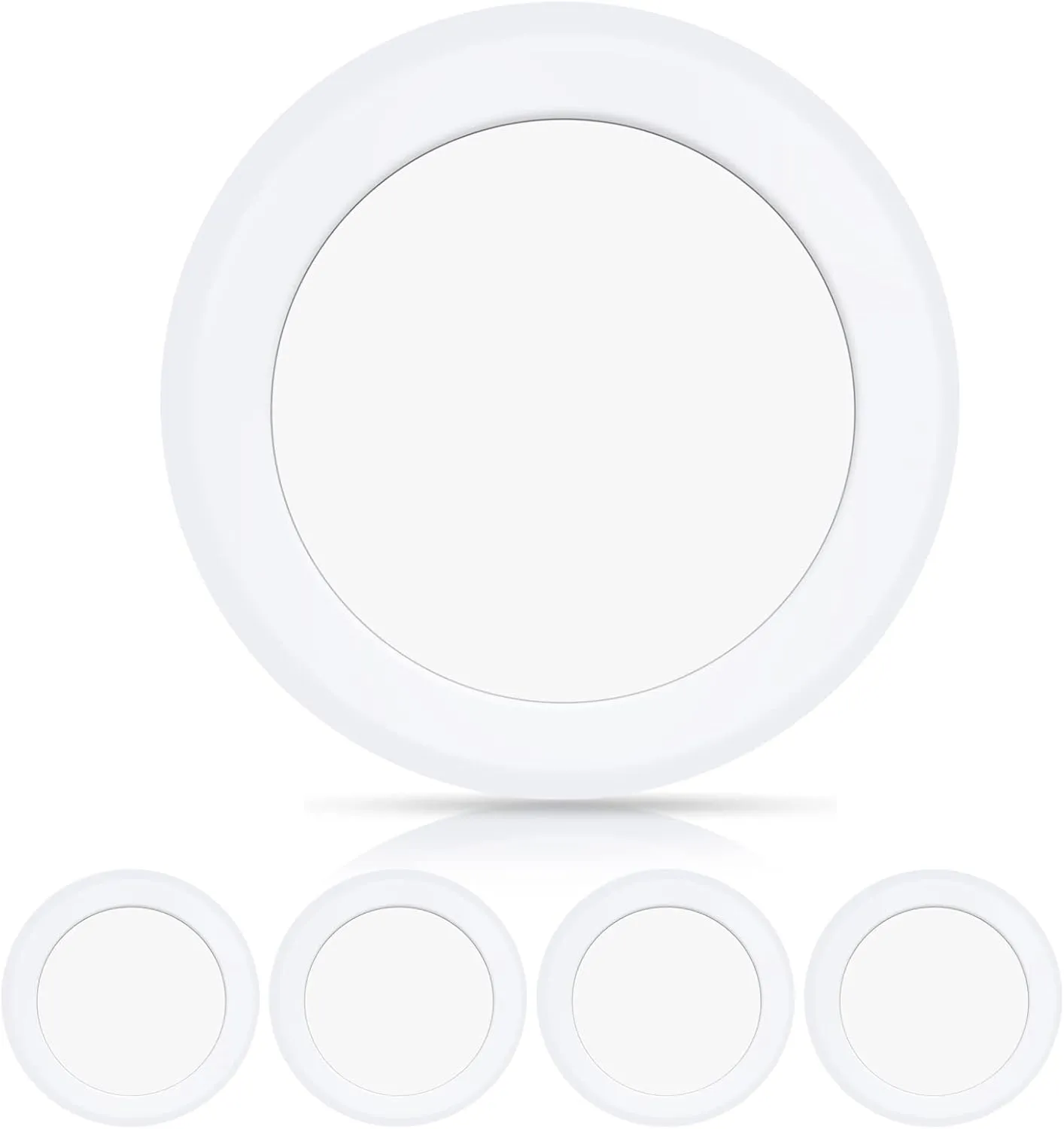 ECOELER 6in Dimmable LED Flush Mount Ceiling Disk Lights, 16.5W, Dimmer Disc Light, 6500K Clear White, 1000lm, ETL Listed, Installs with J-Box & Canister for Home Improved, 4 Pack
