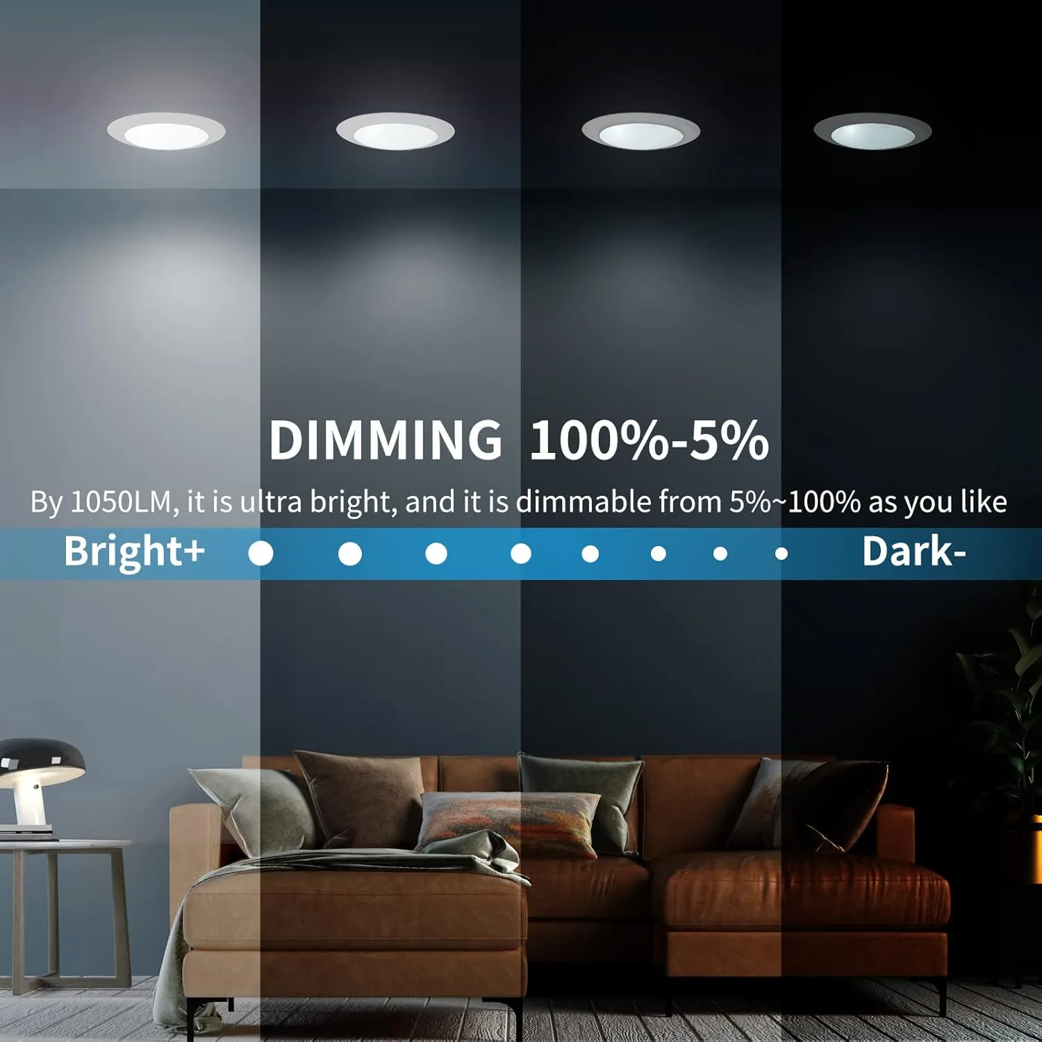 ECOELER 6in LED Disk Ceiling Light, 16.5W Dimmable Flush Mount Recessed Retrofit Lights, 6500K Clear White 1000Lm, ETL Listed, Installs with J-Box & Canister for Home Improved