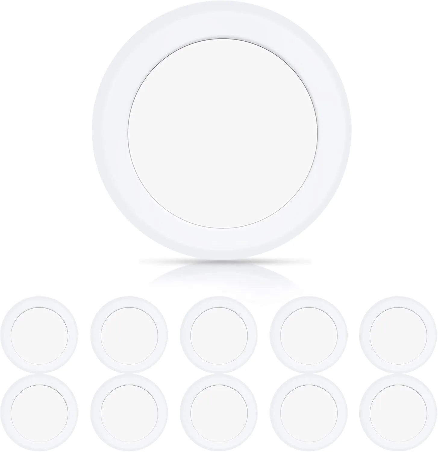 ECOELER 6in LED Disk Ceiling Light, 16.5W Dimmable Flush Mount Recessed Retrofit Lights, 6500K Clear White 1000Lm, ETL Listed, Installs with J-Box & Canister for Home Improved