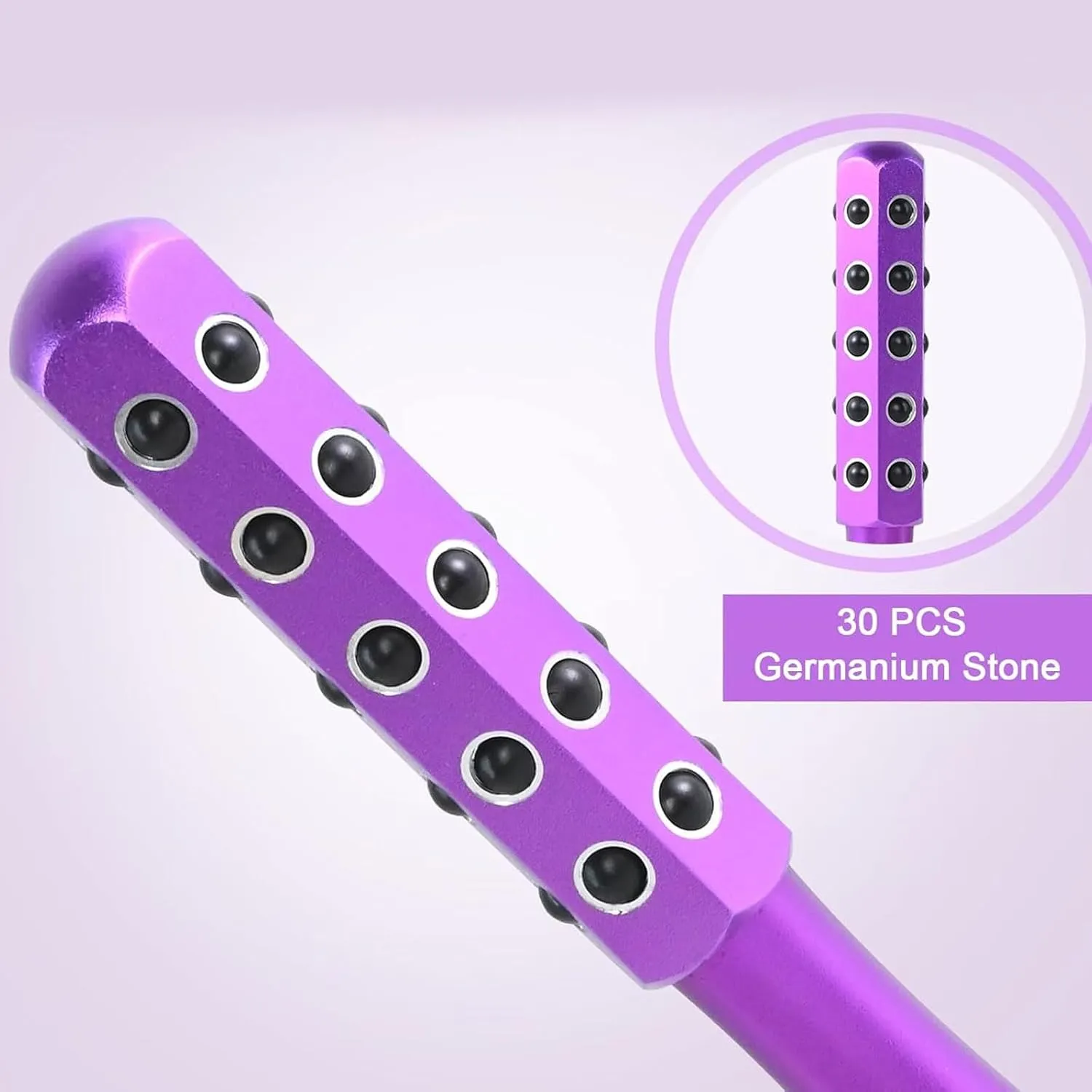 Elarique Glow - Beauty Roller, Elarique Beauty Roller, 30 Germanium Stone Face for up Lifting and Skin Care (Purple)