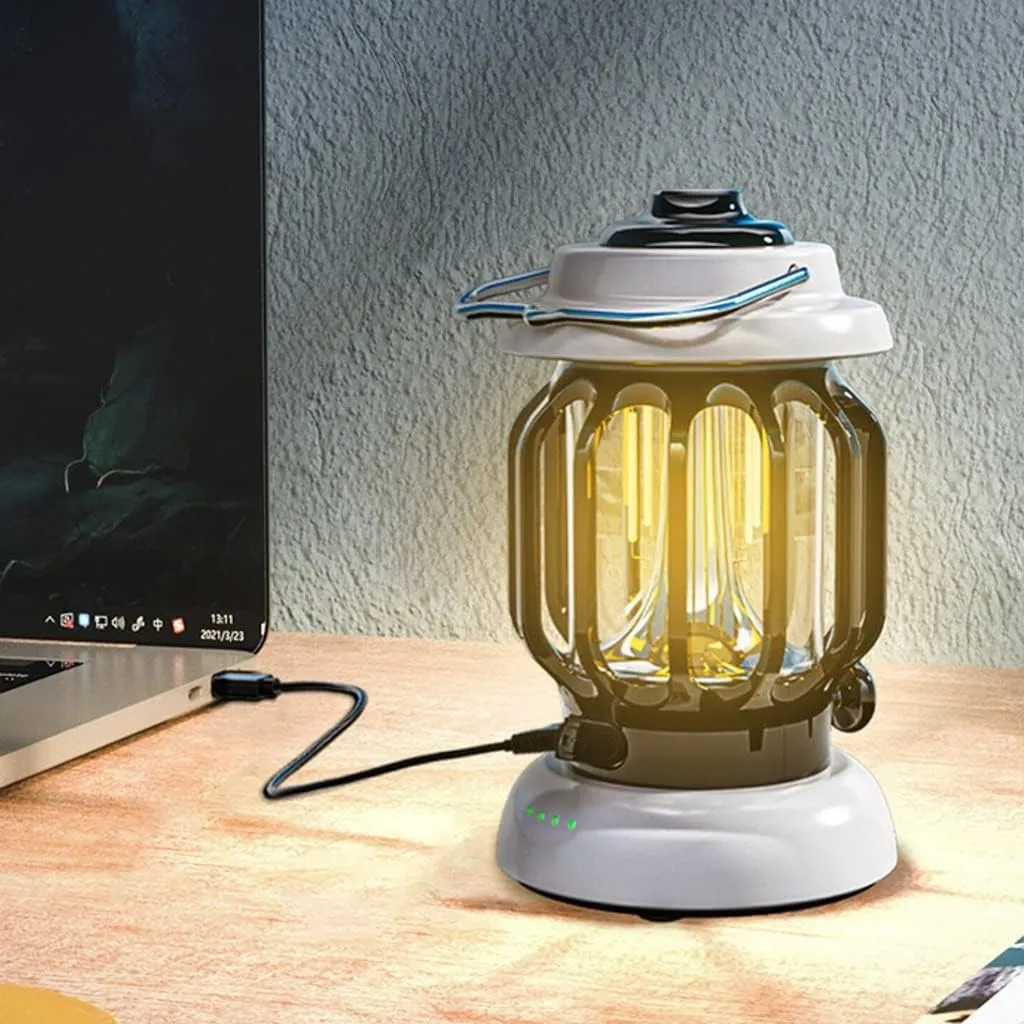 Electric Lanterns Retro Camping Lights, Long Battery Life, LED Electric Display, Super Bright Camping Tent Lights (Color : White, Size : 10.5 * 7.5cm)
