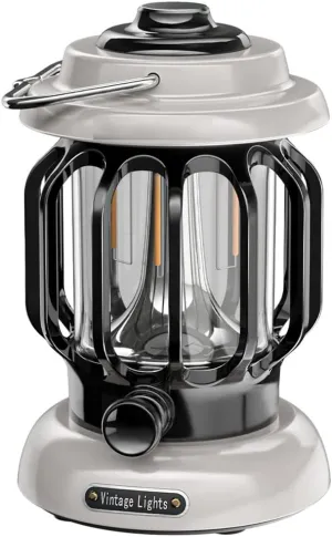Electric Lanterns Retro Camping Lights, Long Battery Life, LED Electric Display, Super Bright Camping Tent Lights (Color : White, Size : 10.5 * 7.5cm)