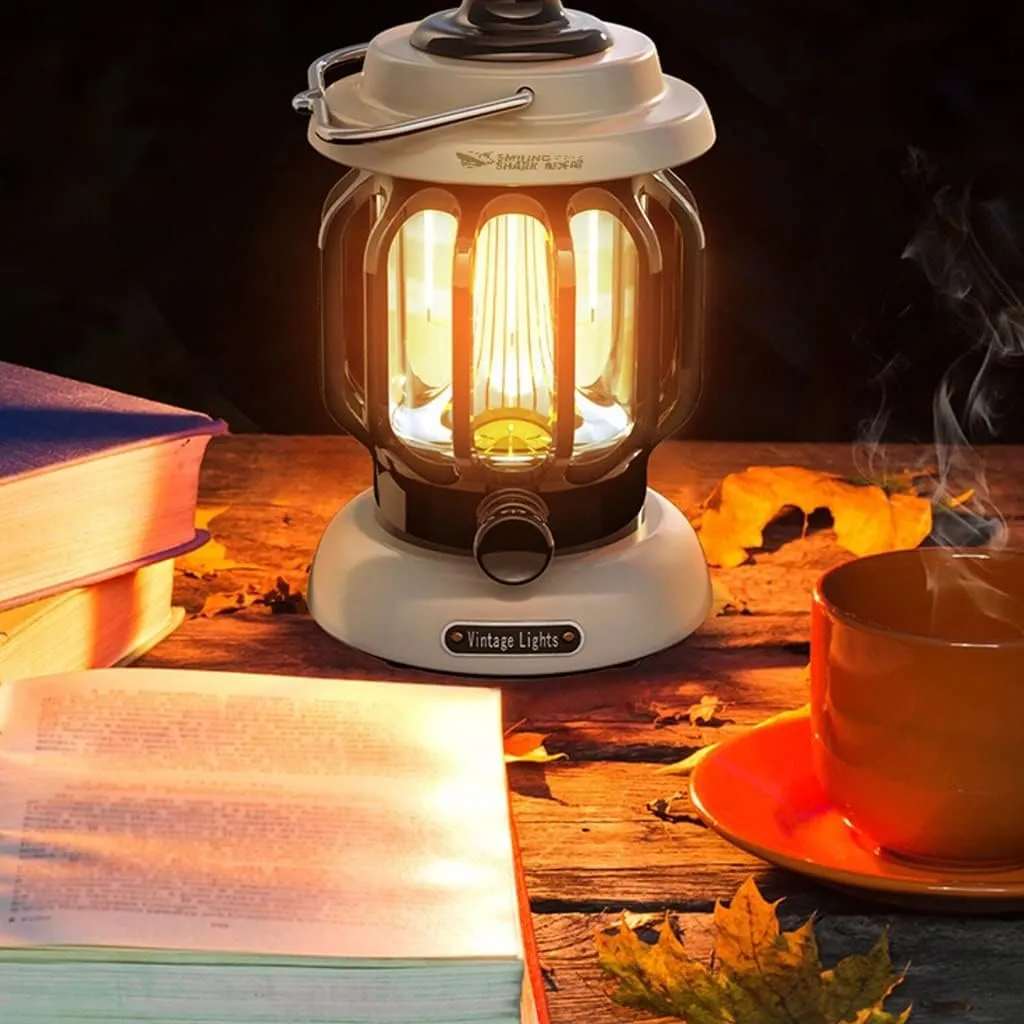 Electric Lanterns Retro Camping Lights, Long Battery Life, LED Electric Display, Super Bright Camping Tent Lights (Color : White, Size : 10.5 * 7.5cm)