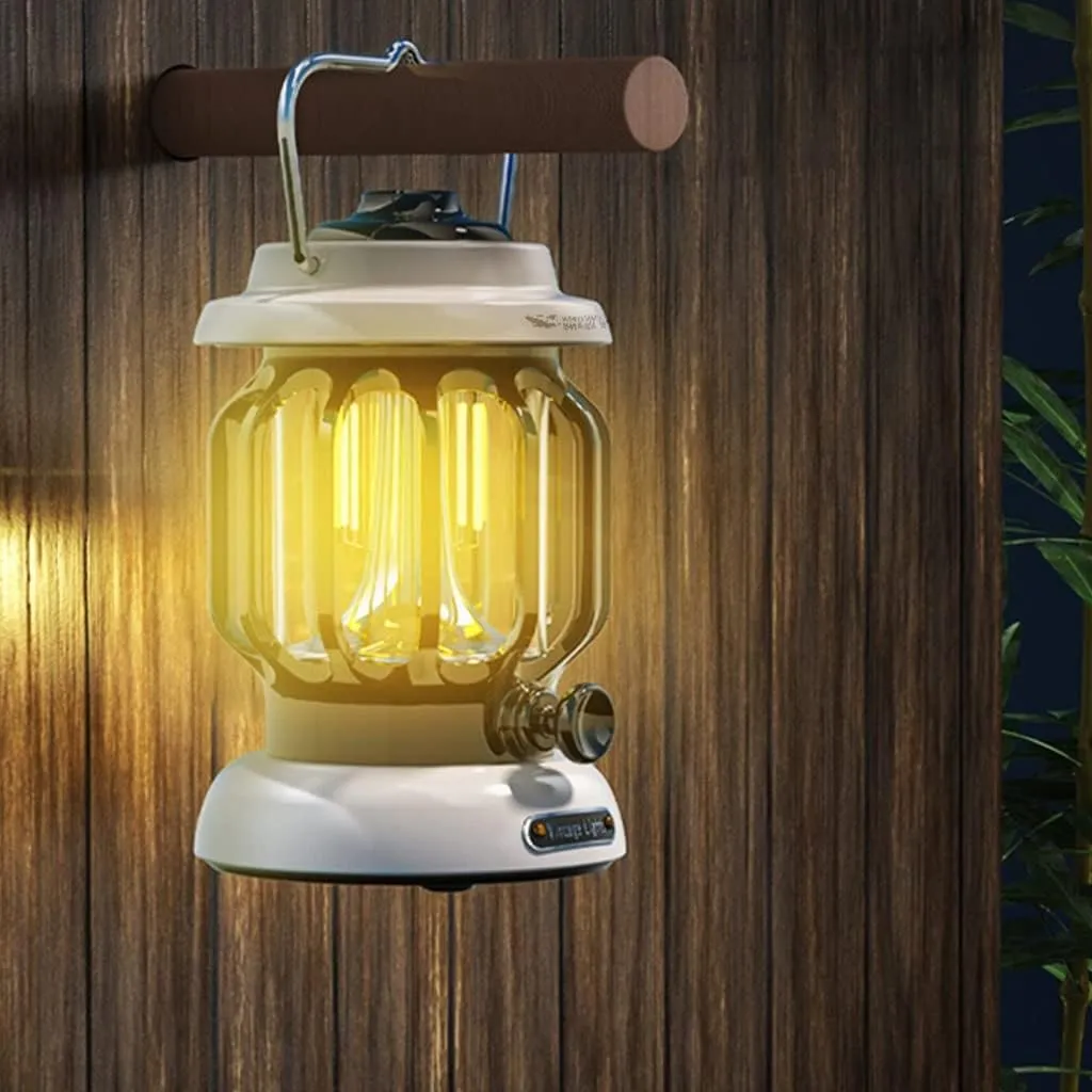 Electric Lanterns Retro Camping Lights, Long Battery Life, LED Electric Display, Super Bright Camping Tent Lights (Color : White, Size : 10.5 * 7.5cm)