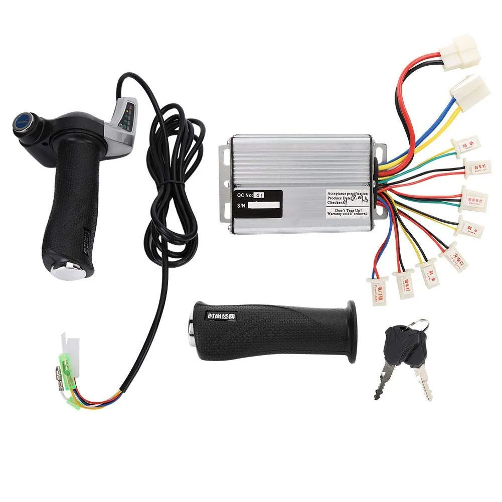 Electric Motor Kit Brushed Speed Controller with Battery Display and Twist Grip with Lock 1000W (48V 1000W)